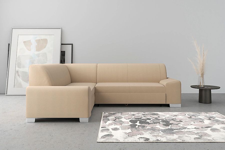 DOMO collection Ecksofa "Anzio in kubischer Formensprache, flache Armlehnen günstig online kaufen