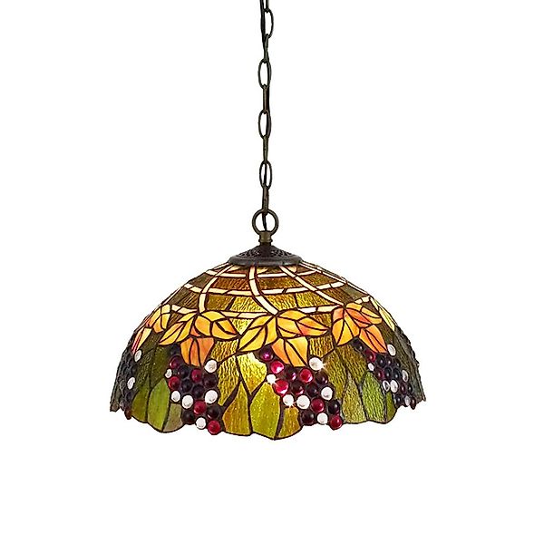 Dapo Decken Pendelleuchte Tiffany Corina 1-Flammig 42cm E27 Metall Glas IP2 günstig online kaufen