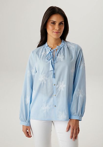 Aniston SELECTED Schlupfbluse mit aufwendiger Allover-Stickerei und Rüschen günstig online kaufen