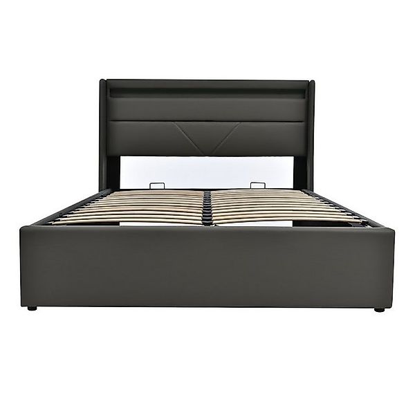 Gotagee Polsterbett Doppelbett Jugendbett Flaches Bett Hydraulisch LED+Stau günstig online kaufen
