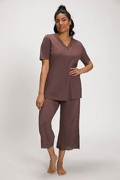 Ulla Popken Pyjama Pyjama Lochstickerei Halbarm Modalmix günstig online kaufen