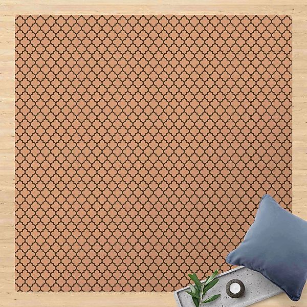 Kork-Teppich Marokkanisches Muster mit Ornamenten Grau günstig online kaufen