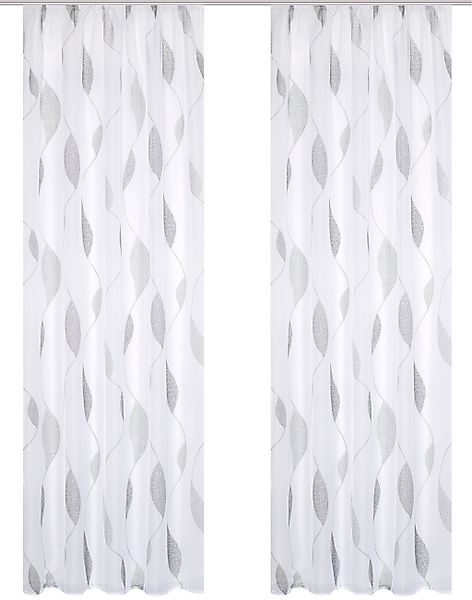 HOME WOHNIDEEN Vorhang "PAOLO" Kräuselband 2 Stk. tlg. 2er Pack Kräuselband günstig online kaufen