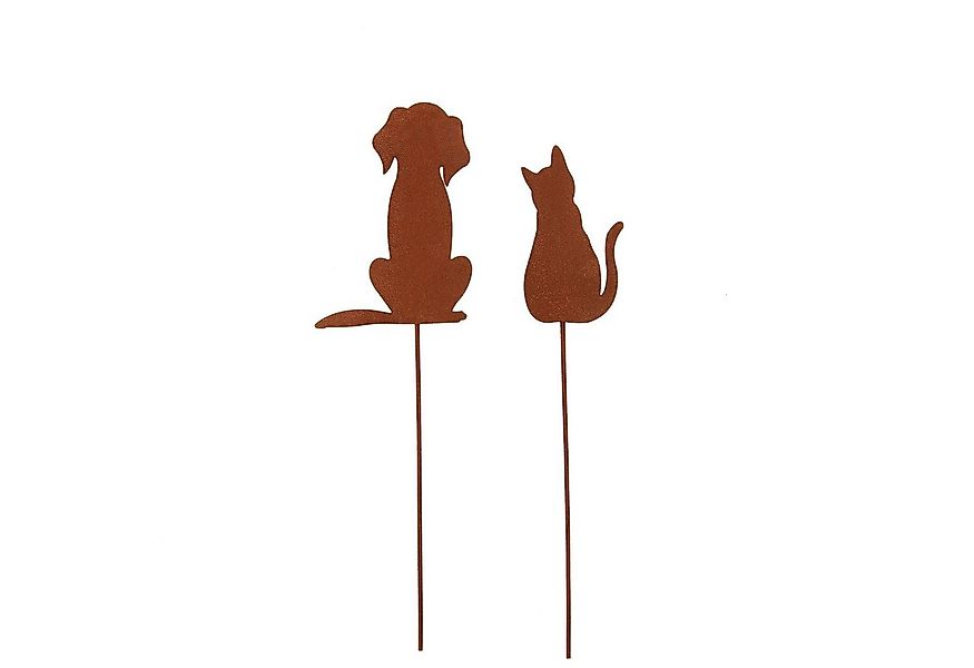 UNUS GARDEN Gartenstecker Roststecker 2er Set Hund Katze Deko Garten und Be günstig online kaufen