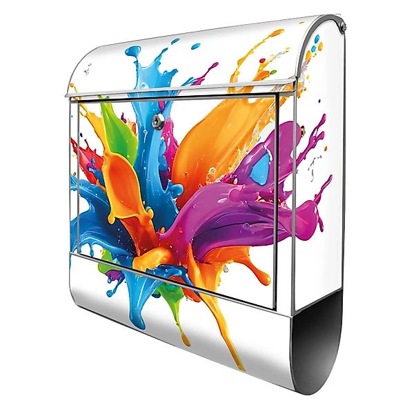 Banjado Design Briefkasten Silber Pulverbeschichtet 39x47x14cm 2 Schlüssel günstig online kaufen