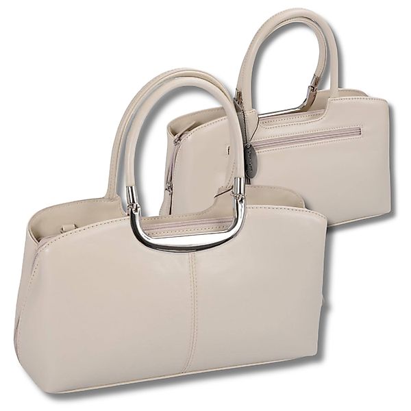 GlücksNugget Handtasche mittlere beige Handtasche, fest günstig online kaufen