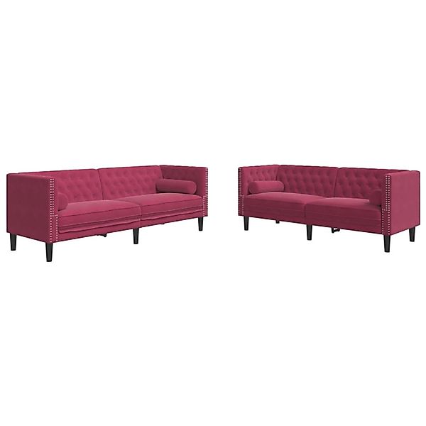 vidaXL Sofa 2-tlg. Chesterfield-Sofa-Set mit Nackenrollen günstig online kaufen