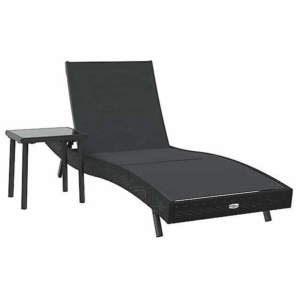 vidaXL Sonnenliege mit Tisch 2-Tlg Schwarz 40 x 40 x 40,5 cm 42009980 günstig online kaufen