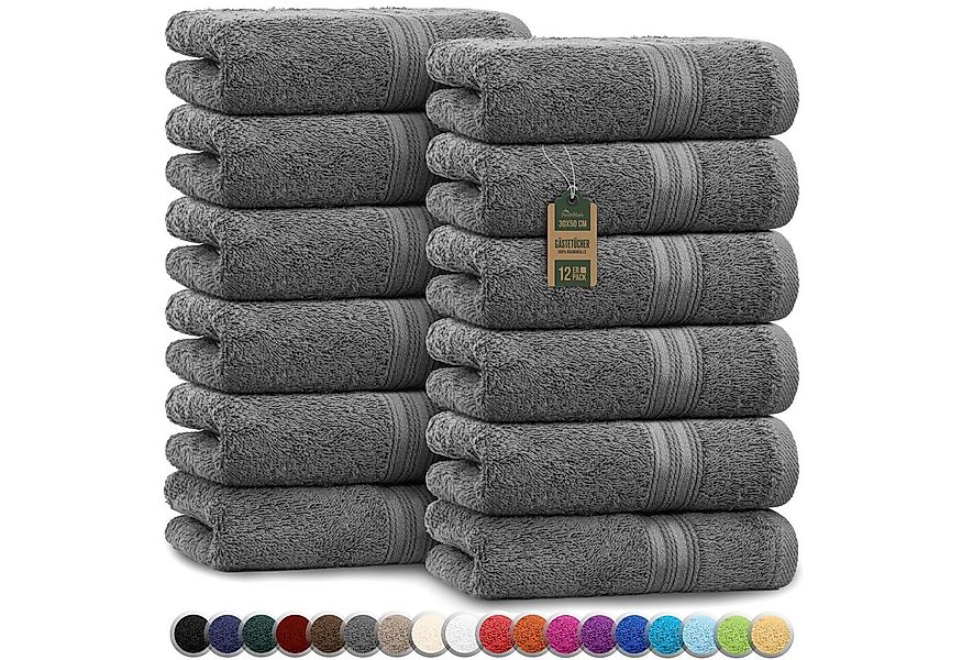 NatureMark Gästehandtuch Gästetuch 500gsm, 100% Baumwolle (12-St), Gästehan günstig online kaufen