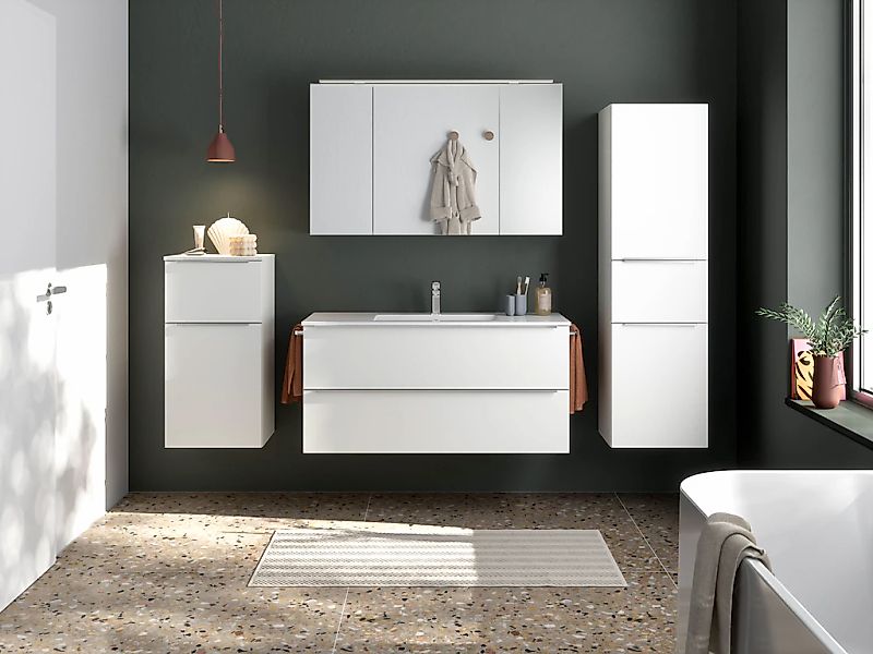 nobilia® Spiegelschrank »Prina«, (inkl. Beleuchtung mit Dimmerfunktion), in günstig online kaufen