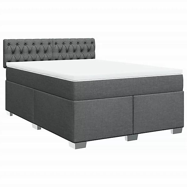 vidaXL Boxspringbett mit Matratze Dunkelgrau 160x200 cm Stoff2100013 günstig online kaufen