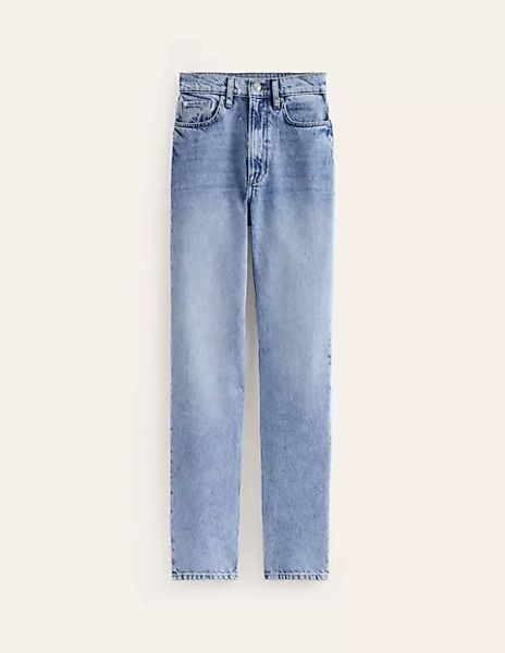 Jeans mit hohem Bund und geradem Bein Damen Boden, Helle, mittlere Waschung günstig online kaufen