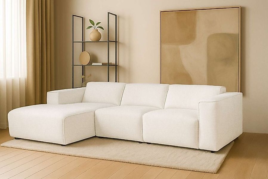 andas Ecksofa »Noord mit Kedernaht, Breite 281 cm, L-Form« Cord, Struktur, günstig online kaufen