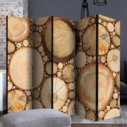 Paravent mit Baumscheiben Motiv Leinwand günstig online kaufen