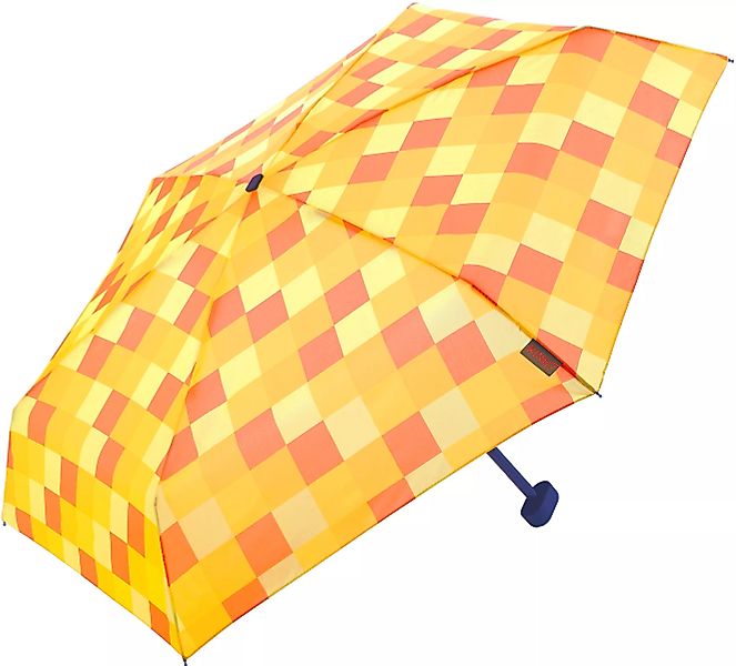 EuroSCHIRM Taschenregenschirm "Dainty, Karo gelb orange" günstig online kaufen