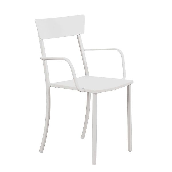 Sessel Mogan mit Armlehne - Stilvoller Gartenstuhl für Outdoor weiß günstig online kaufen