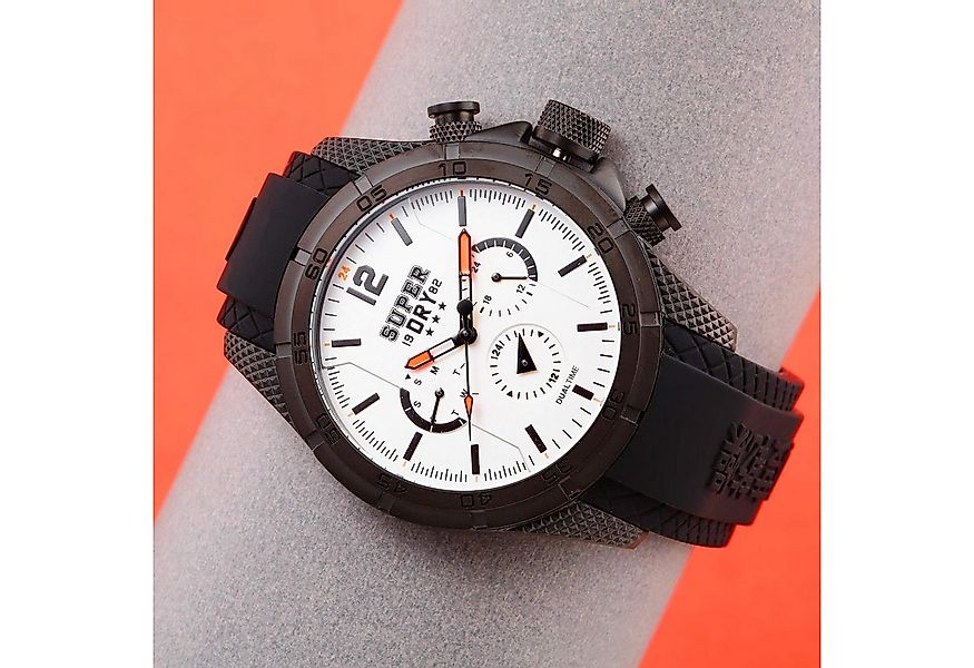 Superdry Quarzuhr, Herren Multi Zifferblatt Quarz Uhr mit Silikon Armband S günstig online kaufen