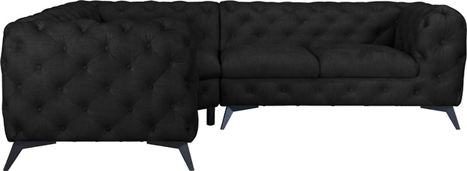 Leonique Chesterfield-Sofa »Ecksofa GLYNIS L-Form mit Wellenunterfederung, günstig online kaufen