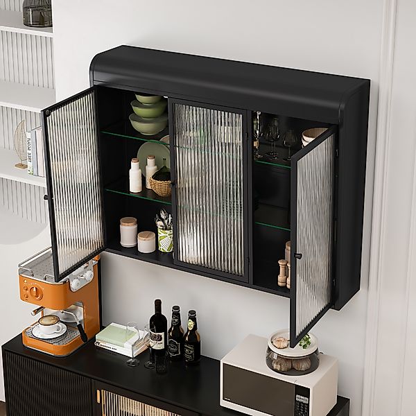 TavilaEcon Wandhängeschrank Modernes Wandregal mit Glastüren günstig online kaufen