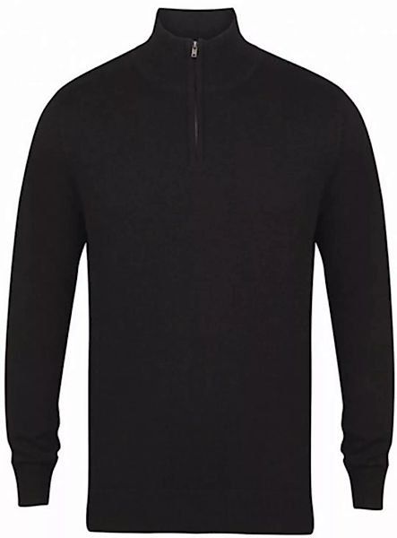 Henbury Sweatshirt Herren Quarter Zip Jumper / Feinstrick, Viertel-Reißvers günstig online kaufen