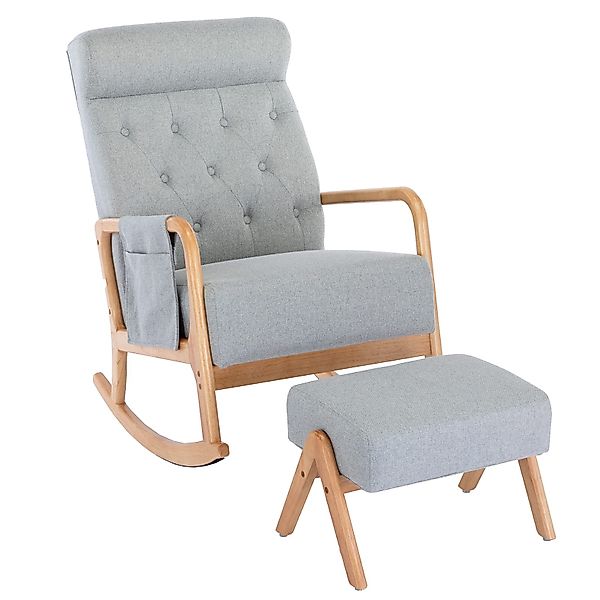 LVHOM Schaukelstuhl Set mit Hocker, Relaxsessel/Schwingsessel/Loungsessel günstig online kaufen