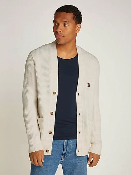 Tommy Jeans Cardigan TJM REG JERSEY STITCH CARDI mit Logostickerei günstig online kaufen