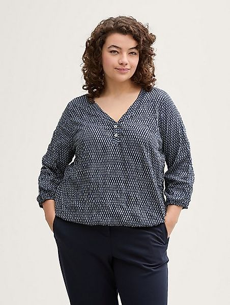 TOM TAILOR PLUS 3/4-Arm-Shirt Plus Size - Crinkle Blusenshirt günstig online kaufen