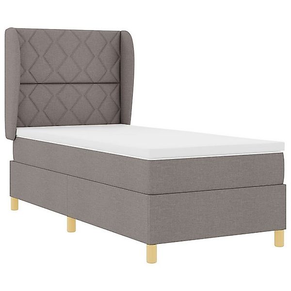 vidaXL Bett Boxspringbett mit Matratze Taupe 90x190 cm Stoff (1-tlg) günstig online kaufen