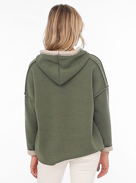 Zwillingsherz Hoodie "Positive Mind" Kapuze, 3/4 Arm, tonaler Schriftzug vo günstig online kaufen