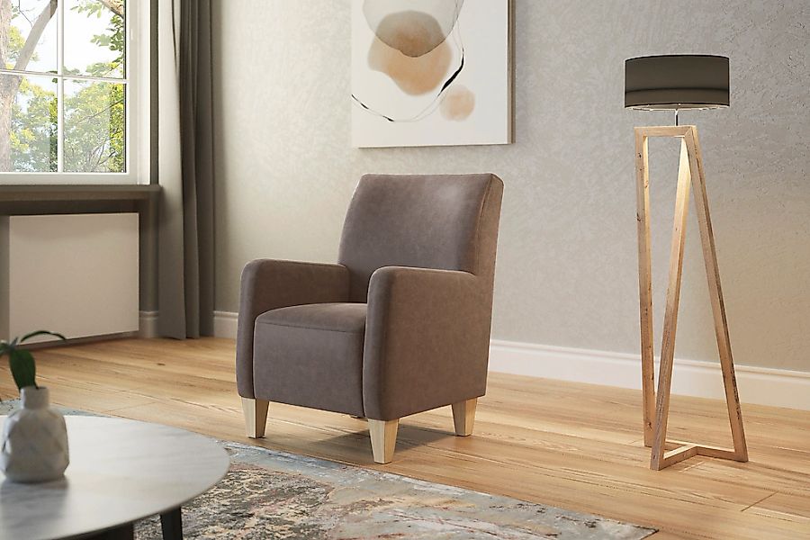 Home affaire Sessel "Viva", mit Federkern, mit Buchefüßen günstig online kaufen
