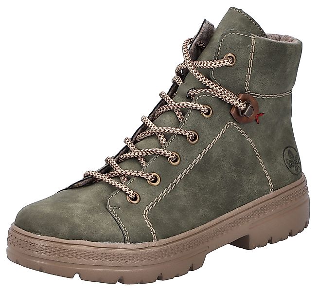 Rieker Schnürboots, Stiefelette, Plateausohle, Kontrastnaht, mit günstig online kaufen