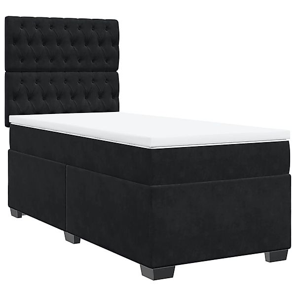 vidaXL Boxspringbett mit Matratze Schwarz 90x200 cm Samt 3290818 günstig online kaufen