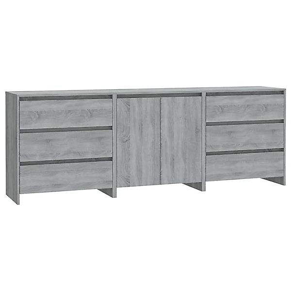 vidaXL 3-Tlg Sideboard Grau Sonoma Holzwerkstoff 3098071 günstig online kaufen