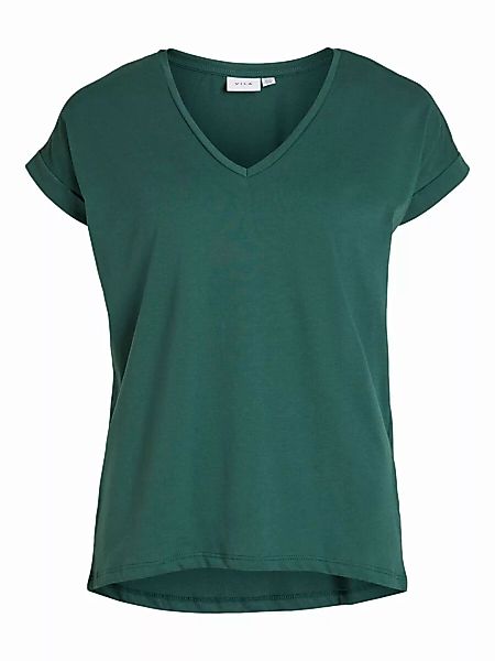 VILA Basic-v-ausschnitt T-shirt Damen Grün günstig online kaufen