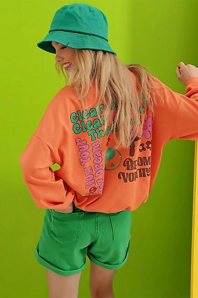 Jumeon Sweatshirt ALCBLV, Orange, Größe xl damen, 70% Baumwolle / 30% Polye günstig online kaufen