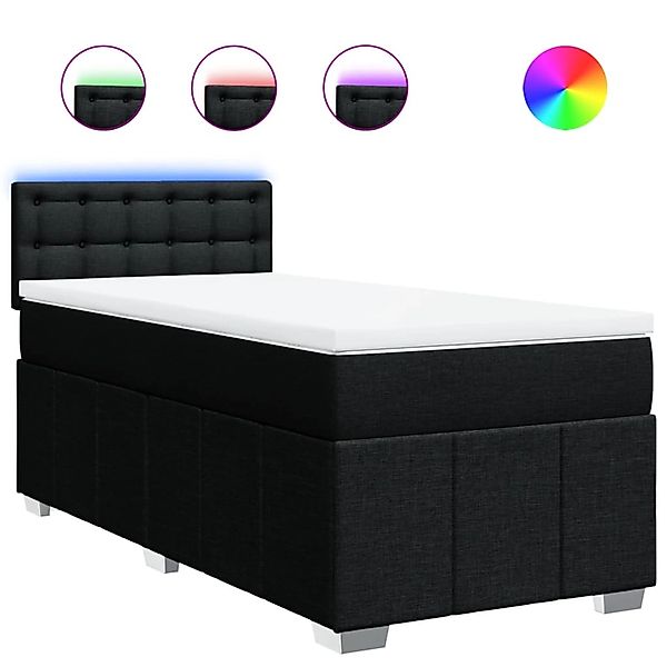 vidaXL Boxspringbett mit Matratze Schwarz 90x190 cm Stoff 3289239 günstig online kaufen