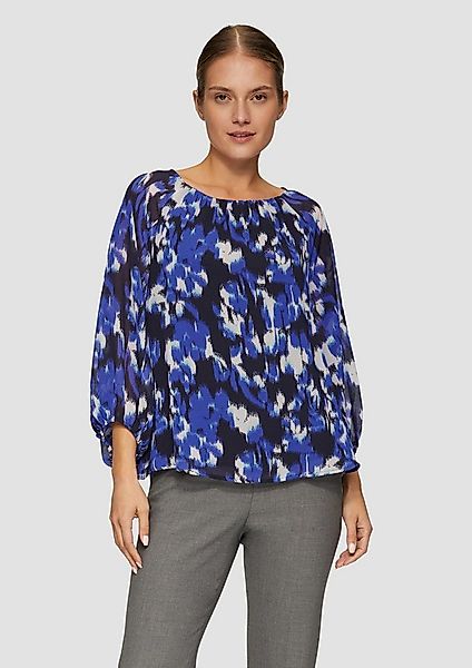 s.Oliver Kurzarmbluse Bluse Chiffon-Bluse mit Raffungen und transparenten Ä günstig online kaufen