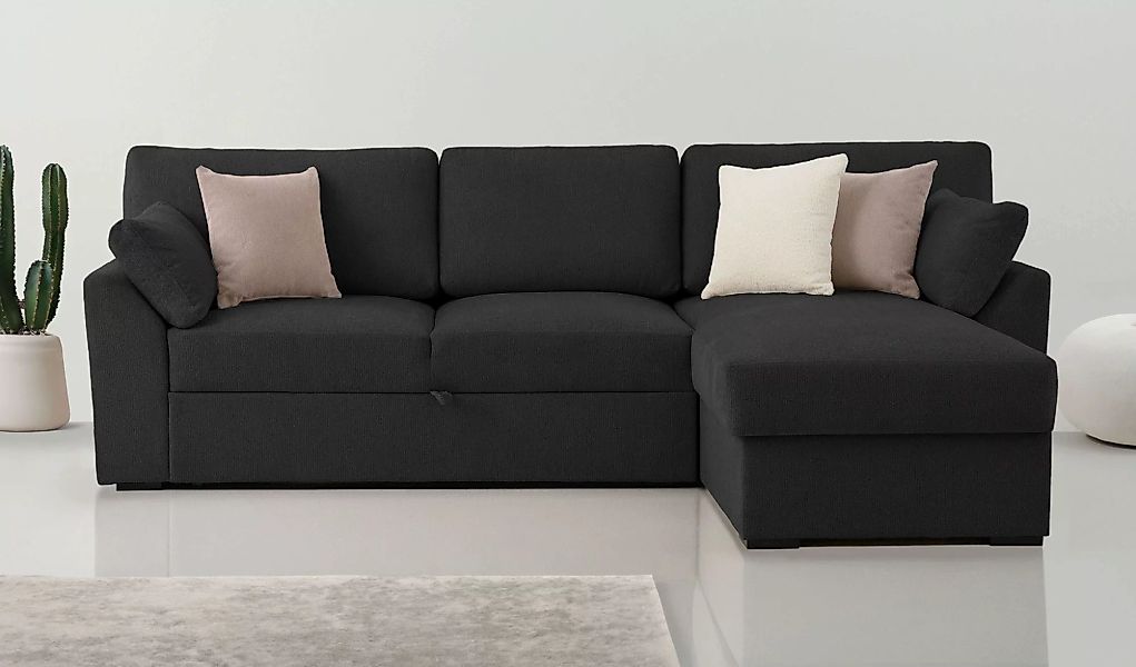 Home affaire Ecksofa "Citry Schlafsofa", Breite 246 cm, Chenille, Bettfunkt günstig online kaufen