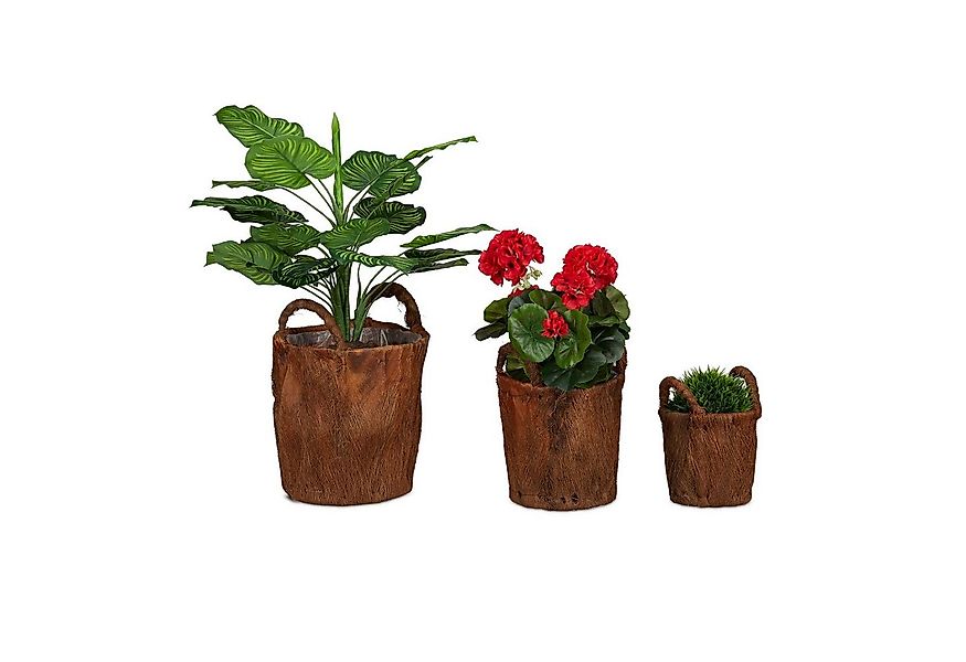 relaxdays Blumenkasten Pflanzkorb Kokos 3er Set günstig online kaufen