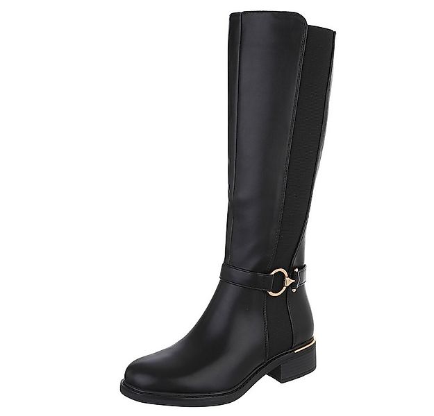 Ital-Design Elegante Damen-Stiefel mit elastischen Einsätzen und Komfort St günstig online kaufen