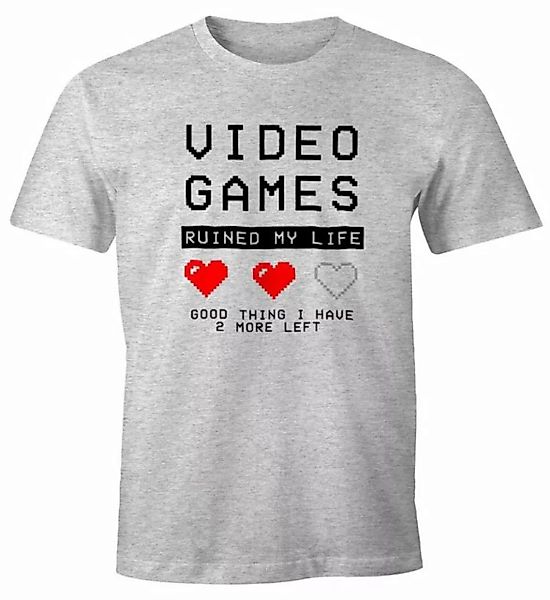 MoonWorks Print-Shirt Herren T-Shirt Video Games ruined my Life good thing günstig online kaufen