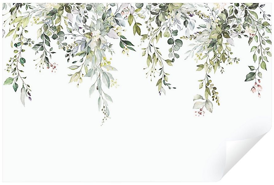 Wallarena Fototapete Blätter Grün Gold Pflanzen Vlies Tapete Wohnzimmer Sch günstig online kaufen