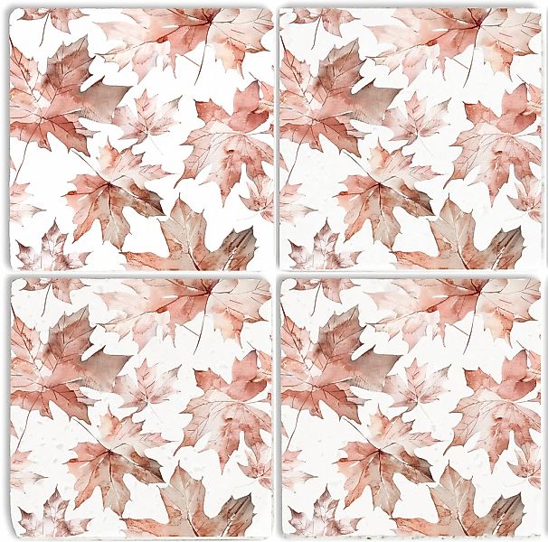 queence Getränkeuntersetzer "Herbst Blätter Motiv Steine Fliesen" Blätter S günstig online kaufen