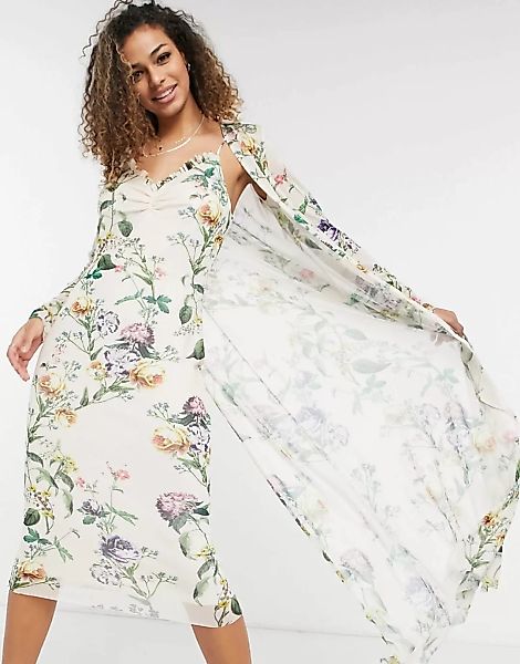 Hope & Ivy – Set aus Trägerkleid und überlangem Mantel im Stil der 90er Jah günstig online kaufen