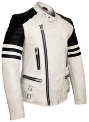 MDM Motorradjacke Herren Retro Lederjacke Motorrad günstig online kaufen