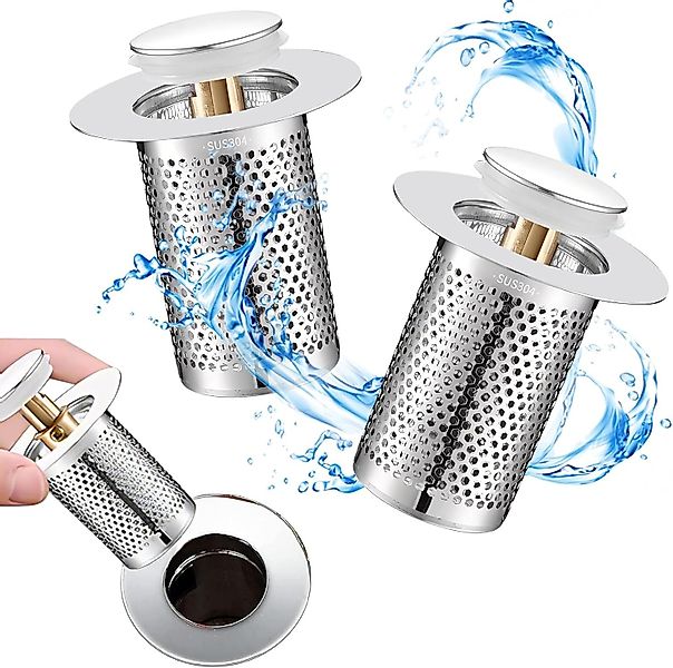 BlingBin Waschbeckenstöpsel Abflussfilter Edelstahl Waschbecken Stöpsel günstig online kaufen