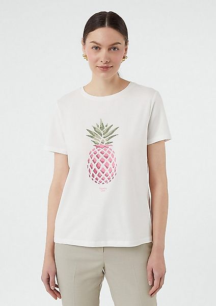 comma Kurzarmshirt T-Shirt T-Shirt mit Glitzer-Artwork günstig online kaufen