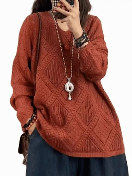 YRIIOMO Strickpullover Herbst V-Ausschnitt Langarm-Strickpullover Frauen Ho günstig online kaufen