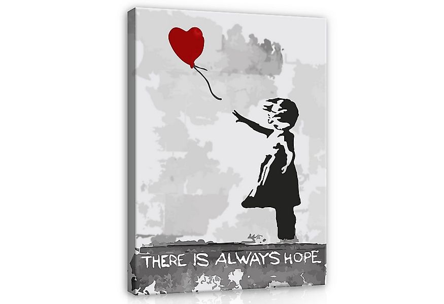 Wallarena Leinwandbild Banksy Abstrakt Grau Mädchen Kunst Wandbilder Bilder günstig online kaufen