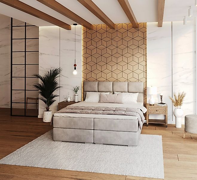 FDM Boxspringbett Polsterbett Stauraumbett Bettgestell 140x200, günstig online kaufen